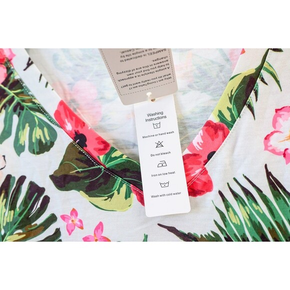 sampeel 3x floral short sleeve top V-neck - Picture 4 of 6